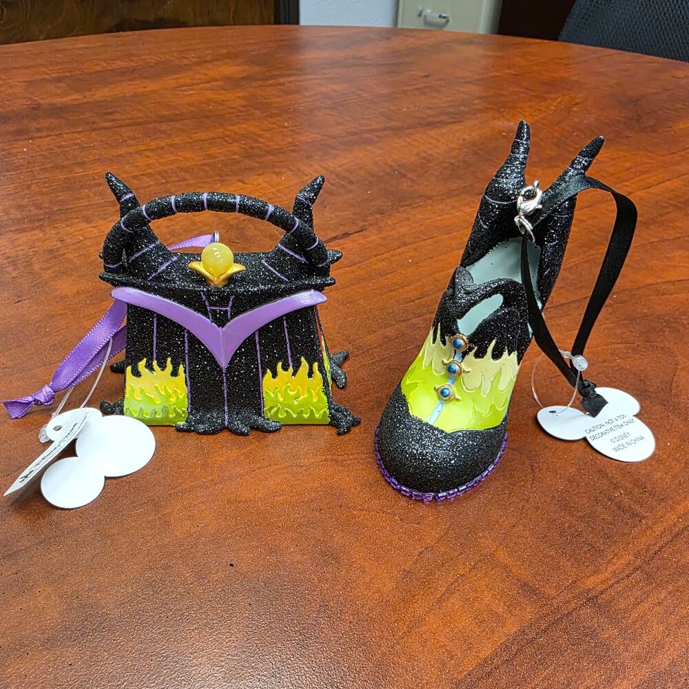 Disney Maleficent Glitter Shoe and Handbag Ornaments